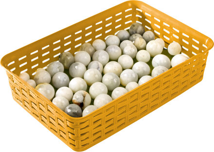 Hega hogar Opbergmandje/ladeverdeler - okergeel - 2 liter - kunststof - 17 x 25 x 6 cm - kleine bakjes