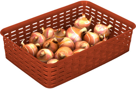 Hega hogar Opbergmandje/ladeverdeler - terra bruin - 2 liter - kunststof - 17 x 25 x 6 cm - kleine bakjes