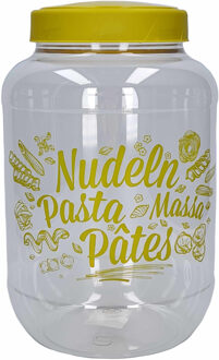 Hega hogar Pasta voorraadpot/bewaarpot groene deksel 3700 ml kunststof 15,5 x 25 cm - Voorraadpot