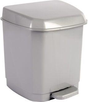 Hega hogar Pedaalemmer - grijs - 7 Liter - 26 cm - Kunststof - vuilnisemmer