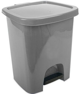 Hega hogar pedaalemmer - zilver - met klep - 6 liter - 25 x 29 x 29 cm