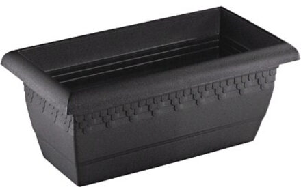 Hega hogar Plantenbak - antraciet - rechthoek - kunststof - 40 x 20 cm