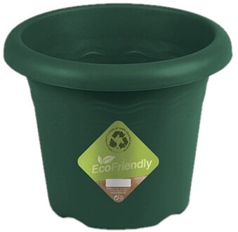 Hega hogar Plantenbak - donkergroen - kunststof - D22 x H17,5 cm