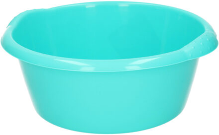 Hega hogar Rond afwasteiltje/emmertje turquoise blauw 3 liter 25 x 10,5 cm schoonmaakartikelen - Afwasbak