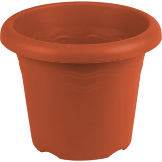 Hega hogar Terra cotta ronde plantenpot/bloempot kunststof diameter 30 cm - Plantenpotten Bruin