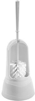 Hega hogar Toiletborstel - inclusief houder - wit - 37 cm