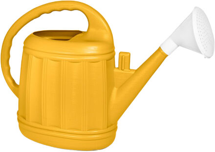 Hega hogar Tuinplanten Gieter Eureka - kunststof - okergeel - voor buiten - met broeskop - 12 Liter