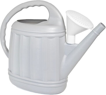 Hega hogar Tuinplanten Gieter Eureka - kunststof - zilvergrijs - voor buiten - met broeskop - 12 Liter