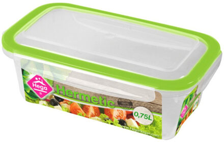 Hega hogar Vershoudbakje 0.75 liter - 12x - transparant - kunststof - 19 x 11 x 7 cm - Luchtdicht afgesloten