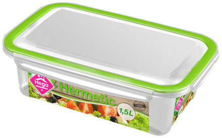 Hega hogar Vershoudbakje 1,5 liter - 10x - transparant - kunststof - 24 x 15 x 8 cm - Luchtdicht afgesloten