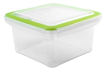 Hega hogar vershoudbakje - 1,5 liter - transparant/groen - kunststof - voedsel bewaarbakjes