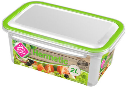 Hega hogar Vershoudbakje 2 liter - 5x - transparant - kunststof - 24 x 15 x 10 cm - Luchtdicht afgesloten