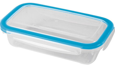 Hega hogar Vershoudbakje - 5x - transparant/blauw - 0,5 liter - 19 x 11 x 5 cm - plastic - vershouddoos