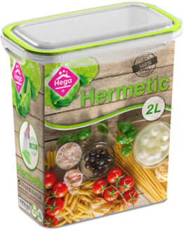 Hega hogar Vershoudbakje Kiev - 2x - 2 liter - voorraadbus - kunststof - luchtdicht