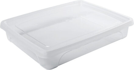 Hega hogar Vershoudbakje - laag - transparant - 1,5 liter - 24 x 20 x 5 cm - vershouddoosje