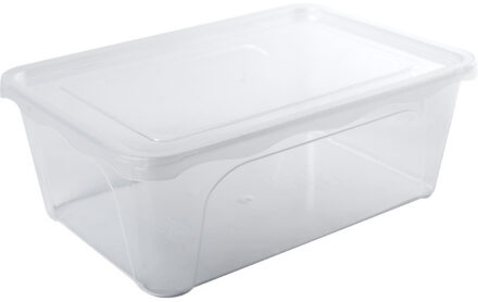 Hega hogar Voorraad/vershoudbakje hoog/diep 2 liter transparant plastic/kunststof - 22 x 15 x 8 cm - Vienna - Vershouddoos bakje - Mealprep - Maaltijden bewaren