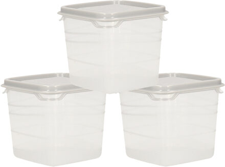 Hega hogar Voorraad - vershoudbakjes - 9x stuks - transparant/grijs - kunststof - 0,3 liter