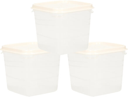 Hega hogar Voorraad - vershoudbakjes - 9x stuks - transparant/wit - kunststof - 0,3 liter