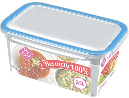 Hega hogar Voorraadbakje - 12x - 2,5 liter - transparant - plastic - 24 x 15 x 8 cm - vershoudbakje