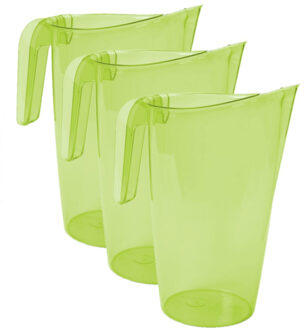 Hega hogar Waterkan - 4x stuks - sapkan - groen - inhoud 1.75 liter - kunststof - karaf - pitcher