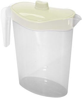 Hega hogar Waterkan/sapkan met creme deksel - 2,5 liter - kunststof - 11 x 26 cm - schenkkan
