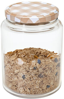 Hega hogar Weckpot/voorraadpot Classico - 1012 ml - kunststof - draaideksel - beige - D10 x H14 cm