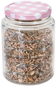 Hega hogar Weckpot/voorraadpot Classico - 1012 ml - kunststof - draaideksel - roze - D10 x H14 cm