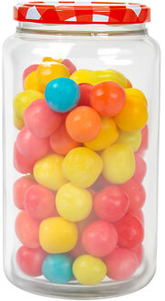 Hega hogar Weckpot/voorraadpot Classico - 1500 ml - kunststof - draaideksel - rood - D10 x H19 cm