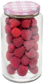 Hega hogar Weckpot/voorraadpot Classico - 1500 ml - kunststof - draaideksel - roze - D10 x H19 cm