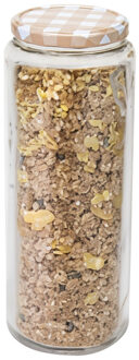 Hega hogar Weckpot/voorraadpot Classico - 2100 ml - kunststof - draaideksel - beige - D10 x H27 cm