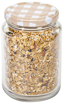 Hega hogar Weckpot/voorraadpot Classico - 500 ml - kunststof - draaideksel - beige - D7 x H11 cm