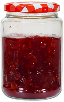 Hega hogar Weckpot/voorraadpot Classico - 500 ml - kunststof - draaideksel - rood - D7 x H11 cm