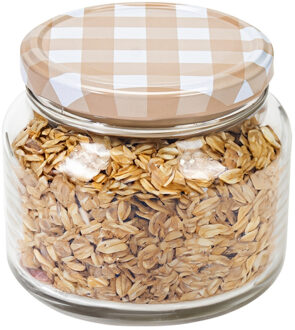 Hega hogar Weckpot/voorraadpot Classico - 600 ml - kunststof - draaideksel - beige - D10 x H9 cm