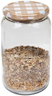 Hega hogar Weckpot/voorraadpot Classico - 750 ml - kunststof - draaideksel - beige - D8 x H14 cm