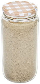 Hega hogar Weckpot/voorraadpot Classico - 950 ml - kunststof - draaideksel - beige - D8 x H17 cm