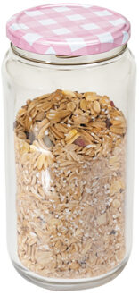 Hega hogar Weckpot/voorraadpot Classico - 950 ml - kunststof - draaideksel - roze - D8 x H17 cm