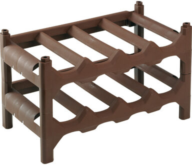 Hega hogar Wijnfles rek - 41 x 24 x 24 cm - voor 8 flessen - Kunststof - flessenrek - wijnrek