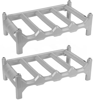 Hega hogar Wijnrek - 2x stuks - kunststof - 4 flessen - 41 x 24 x 13 cm