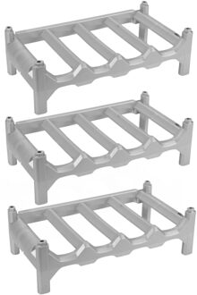 Hega hogar Wijnrek - 3x stuks - kunststof - 4 flessen - 41 x 24 x 13 cm