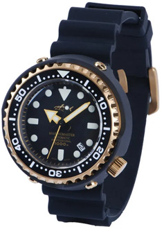 HEIMDALLR Men's Diving Watch 1000M Water Resistance Golden Plated Black PVD Coated Case NH35A Automatic Movement Tuna Dive Watch