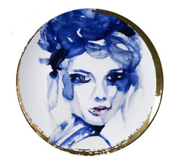 Heinen Delfts blauw Victoria Verbaan Hot Mess Wit-Blauw