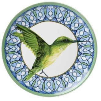 Heinen Delfts Blauw wandbord Mandala kolibrie Multi color