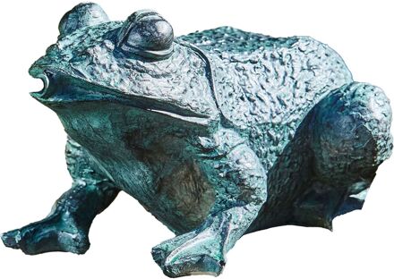 HEISSNER Solar Kikker Vijver Figuur - Grijs - Hars - 28x18x12cm