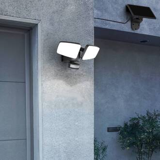 Heitronic LED buiten wandlamp Duplex, 2-lamps, hoekmontage zwart, wit