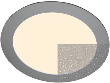 Heitronic LED inbouw-paneel 27636, vlak, rond, 12 W zilver, wit opaal