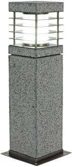 Heitronic Van echt graniet - sokkellamp La Mer granietgrijs, roestvrij staal