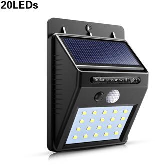 Hek Tuin Licht 118 100 Leds Wireless Solar Gazon Lampen Pir Motion Sensor Nacht Beveiliging Lampen Wandlamp Licht Voor path Fence 20 LEDs