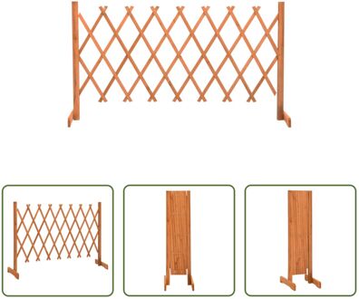 Hekpaneel - Massief Vurenhout - Uitschuifbaar - 150 x 80 cm Oranje