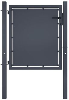 Hekpoort - Staal - 100 x 125 cm - antraciet - inclusief slot en kruk