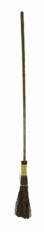 Heksen bezem 90 cm - verkleedkleding accessoires Bruin